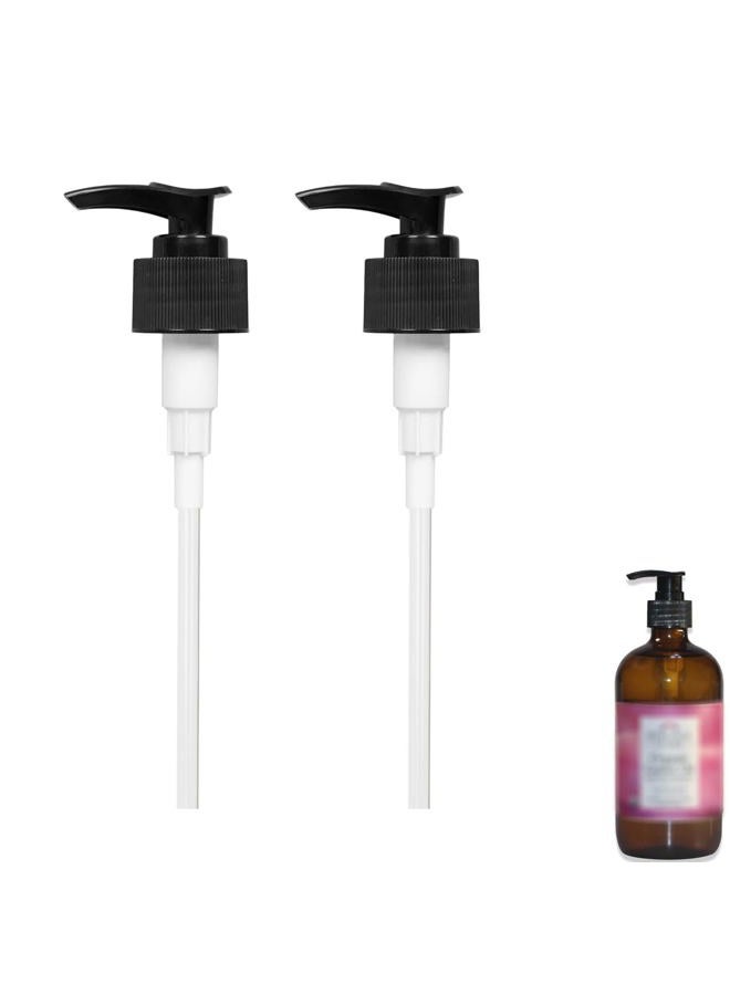 gocola Replacement Dispenser Pump Compatible with Heritage Store Castor Oil & Queen of The Thrones and Rejuve Naturals Castor Oil 16 oz, 2 Pack, Black - Image 1