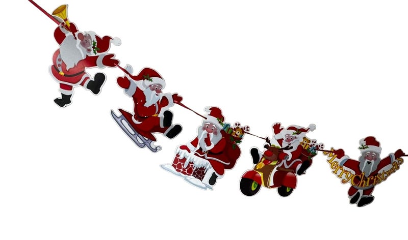 RSAAUD RSAAUD Merry Christmas Santa Banner Christmas Party Banner for Christmas Holiday Party Decorations Xmas Mantel Fireplace Office Indoor Outdoor Home Decor Red - Image 2