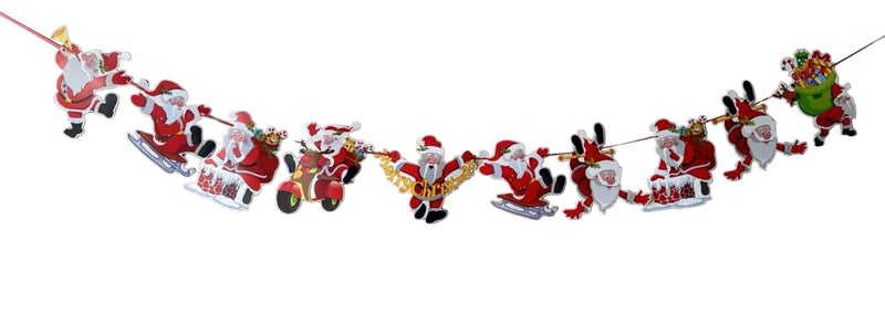 RSAAUD RSAAUD Merry Christmas Santa Banner Christmas Party Banner for Christmas Holiday Party Decorations Xmas Mantel Fireplace Office Indoor Outdoor Home Decor Red - Image 4
