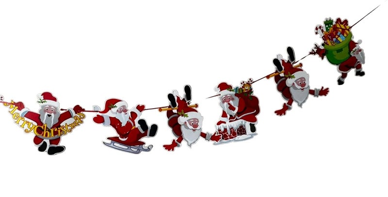 RSAAUD RSAAUD Merry Christmas Santa Banner Christmas Party Banner for Christmas Holiday Party Decorations Xmas Mantel Fireplace Office Indoor Outdoor Home Decor Red - Image 3