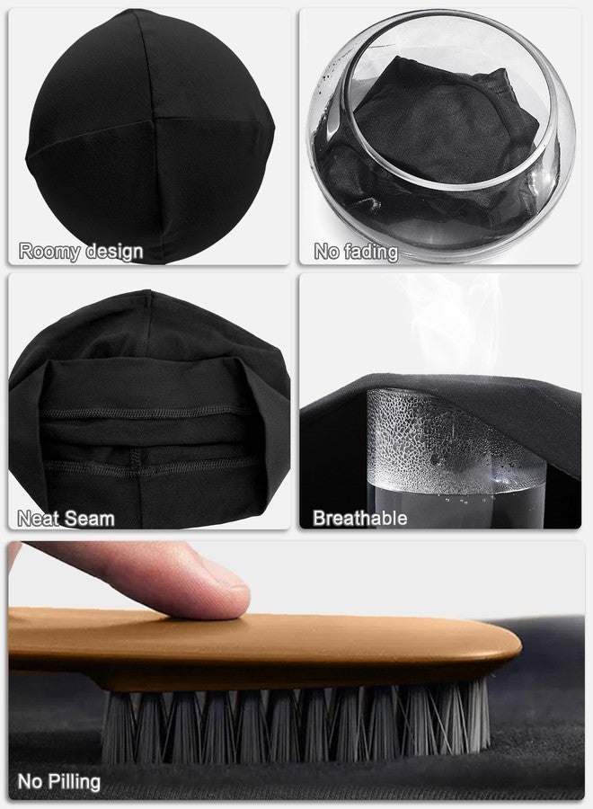ROYBENS 97% Cotton Skull Caps Beanies for Men Women, Breathable Helmet Liner Sleep Hat Sweat Wicking Cap, Black & White - Image 5