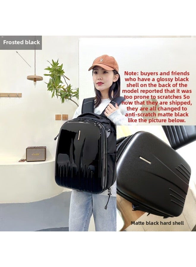 Camera Bag Double Shoulder Camera Bag Men's And Women's Anti-pressure Shockproof Waterproof SLR Backpack 5D6D7D Hard Shell Professional-Color:Frosted Black - Image 1