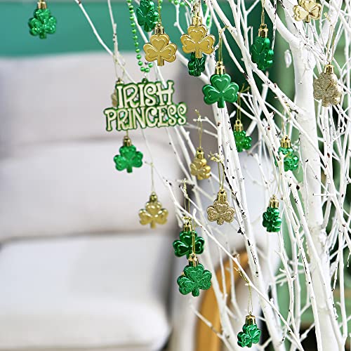 Sea Team 36-Pack Shamrock Ornaments, St Patrick’s Day Decorations, Hanging Clover Leaf Baubles Charms for Irish Lucky Saint Patrick’s Day, Home Décor, Table Tree, Party, 1.18 & 1.57 Inches, Mix - Image 5