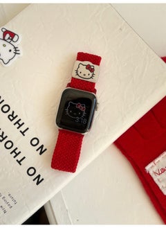 Cute Stretch Nylon Woven Strap For Apple Watch Iwatch10 Generation 987654Ultra/SE-Color:Red-Specifications:46 (10th Generation)