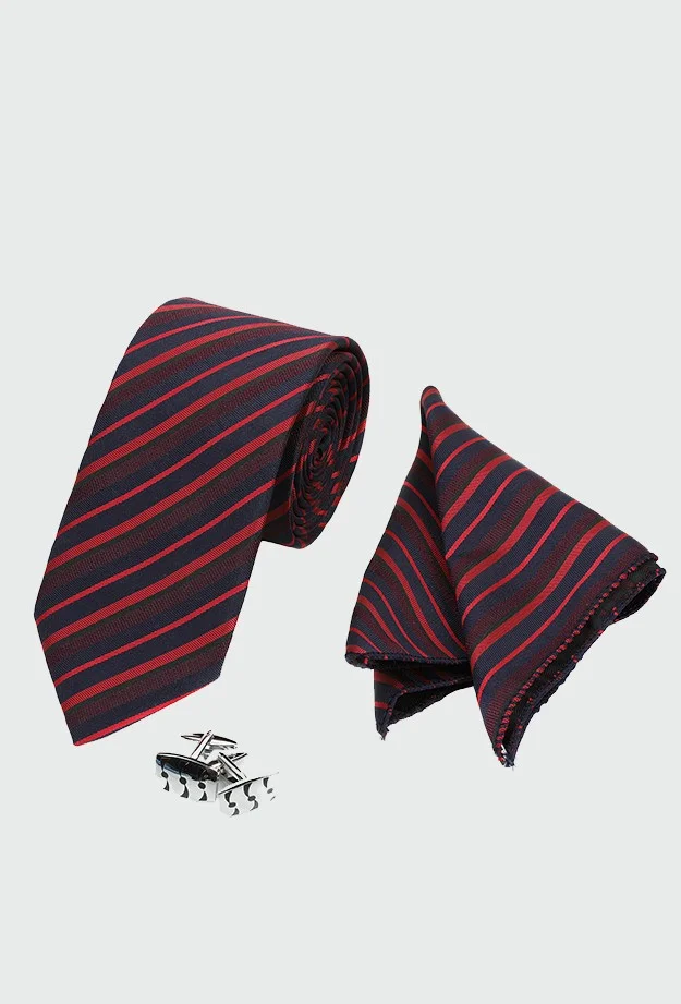 دي أس دامات D'S Groom Standard Tie Handkerchief Cufflink Tie-handkerchief Set 0HF1145SET06