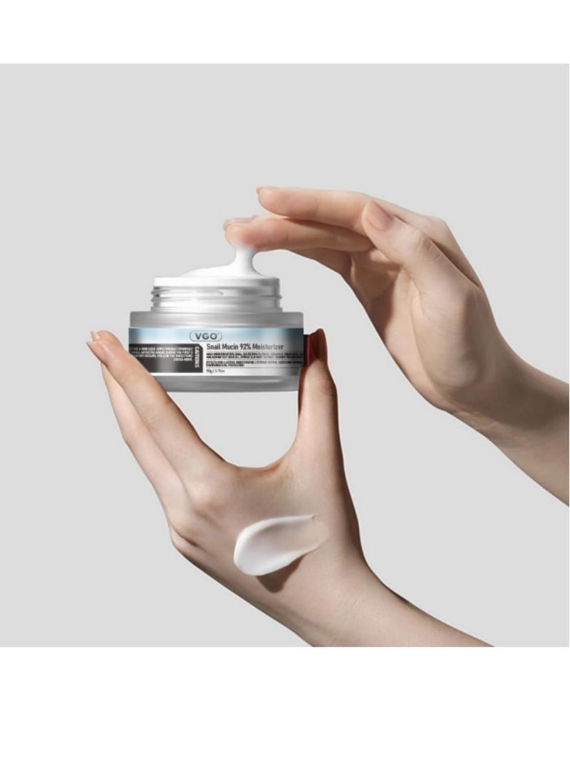 VGO Snail Mucin 92% Moisturizer 50g/1.76oz - Daily Face Hydrating Repair Gel Cream, Suitable for Dry & Sensitive Skin, All Skin Types - Image 3