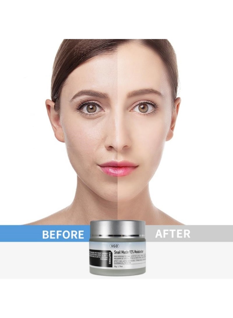 VGO Snail Mucin 92% Moisturizer 50g/1.76oz - Daily Face Hydrating Repair Gel Cream, Suitable for Dry & Sensitive Skin, All Skin Types - Image 4