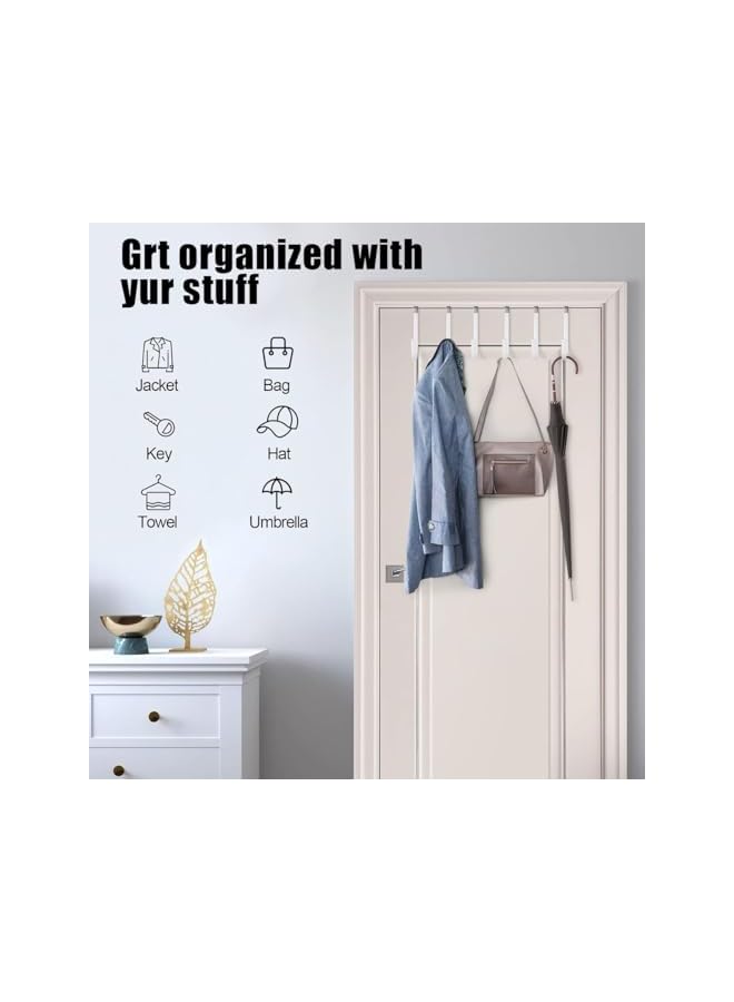 Green Tiger Towel Over Door Hooks Hanger for a Tidy and Organized Space - Set of 6 - Image 5