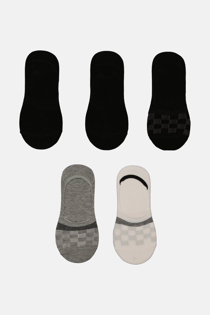STEVE MADDEN Men 5 Pair Duster Foot Liners Socks, White  - Image 1