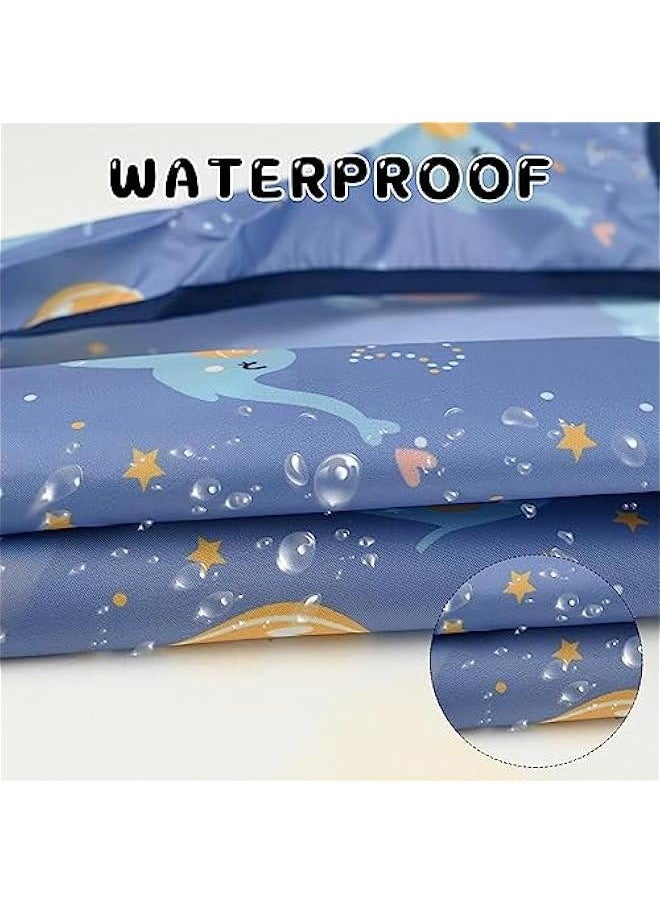 Baby Weaning Bib, Waterproof Anti Dirty Baby Feeding Bibs, Long Sleeves Weaning Bibs for Eating, Attaches Fully Cover to Baby Highchair, Easy to Clean