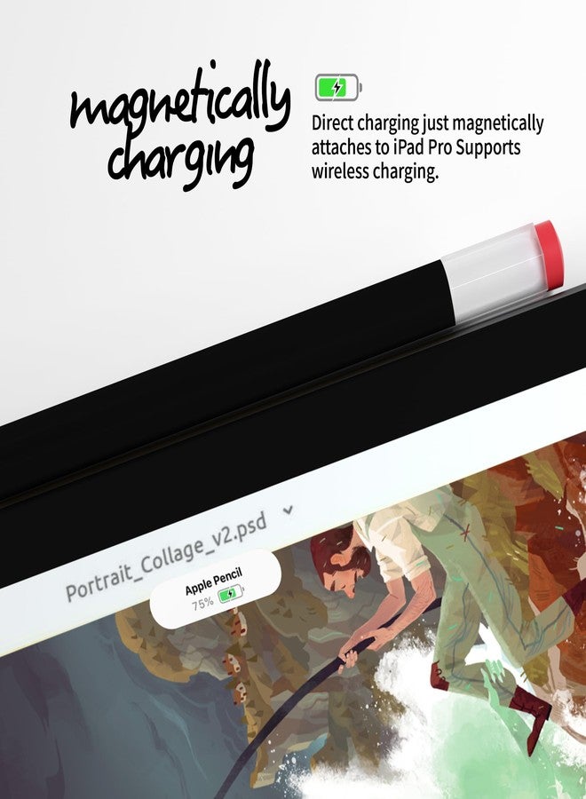 ELETIUO Silicone Case Compatible with Apple Pencil 2nd Generaion Cover,Protective Holder Grip Sleeve with Cap Accessories Compatible with iPad Pro 11 12.9 inch,Black - Image 4