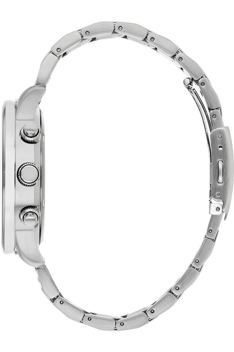 CITIZEN ساعة يد للرجال بتقنية إيكو درايف مع كرونوغراف دقيق ومينا زرقاء وبوصلة - Image 2