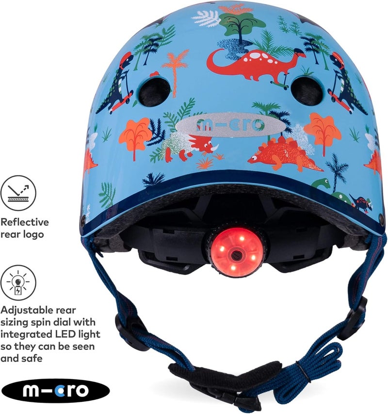 Micro Deluxe Children's Helmet with Dino Print - Adjustable for Boys & Girls (55-58cm) - Image 3
