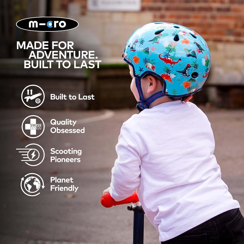 Micro Deluxe Children's Helmet with Dino Print - Adjustable for Boys & Girls (55-58cm) - Image 5