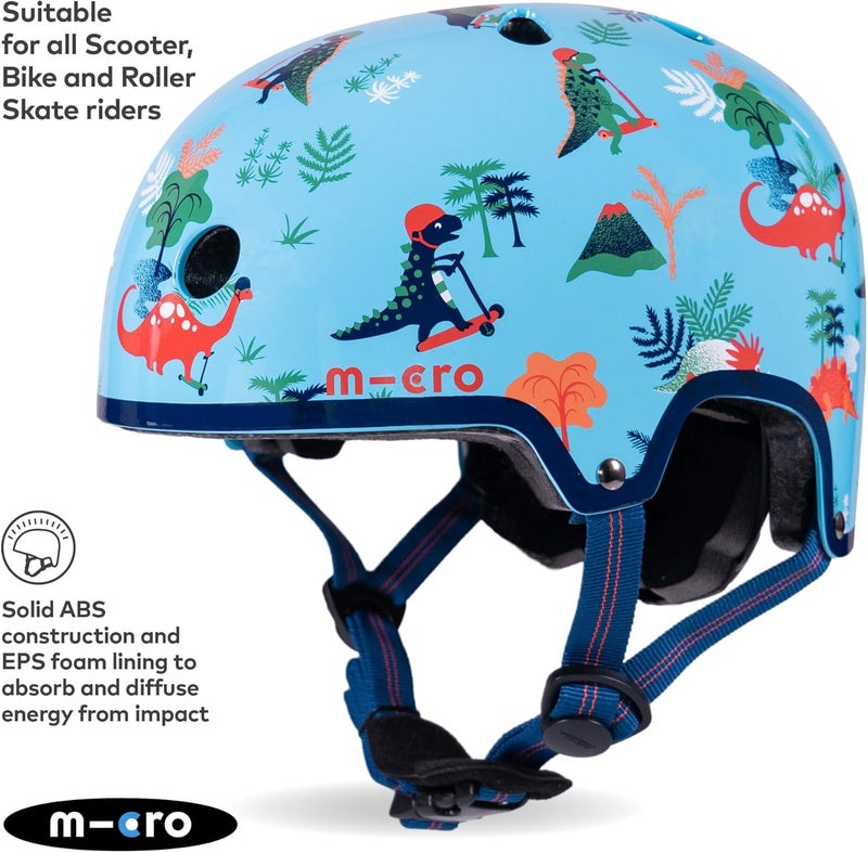 Micro Deluxe Children's Helmet with Dino Print - Adjustable for Boys & Girls (55-58cm) - Image 2
