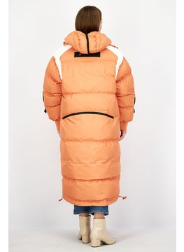 Women Earth Protector Sleeping Bag Puffer Jacket, Orange and White - pzsku/Z28D0F41965F602CD777CZ/45/_/1740495007/0722f168-034d-4117-9418-ba4490edbde0