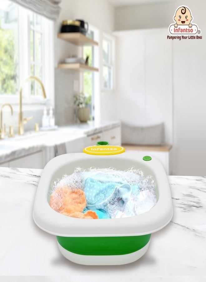 Infantso Multi Purpose Portable Washbasin, Space Saving, Foldable & Expandable Wash Tub for Travelling, Easy Wash Childern's Clothes, Baby Head Wash Tub, Perfect for Baby Bottles - Image 2