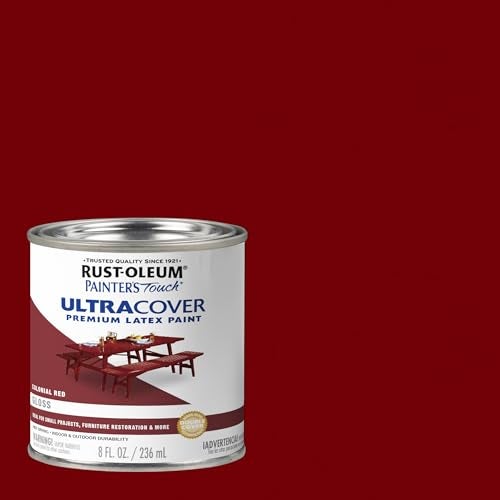 RUST-OLEUM طلاء رست-أوليوم 1964730 بالفرشاة لمسة الرسام لاتكس، 8 أونصة سائلة (عبوة من 1)، أحمر كولونيالي لامع - Image 3