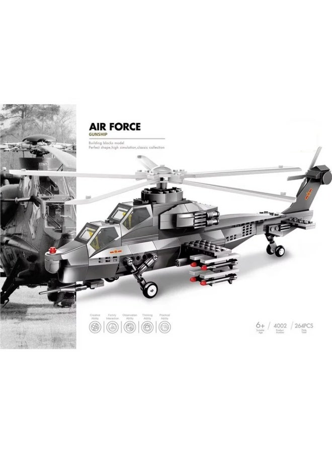 wange Flying Shark Carrier-Based Fighter Building Blocks Set 4002 (Age 6+, 264 Pieces) - Image 2