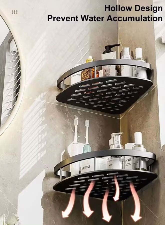 XiuWoo Shower Caddy Corner, 1-Pack Removable Storage Organizer, No Drilling Adhesive Corner Shelfs, Wall Mounted Basket Shelf for Bathroom (Silver) - Image 5