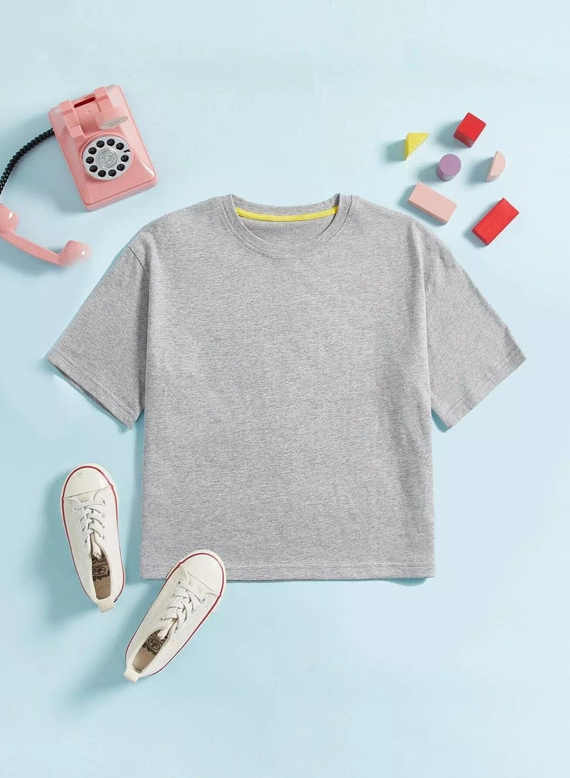Toddler Boys Drop Shoulder Solid Tee - Image 1