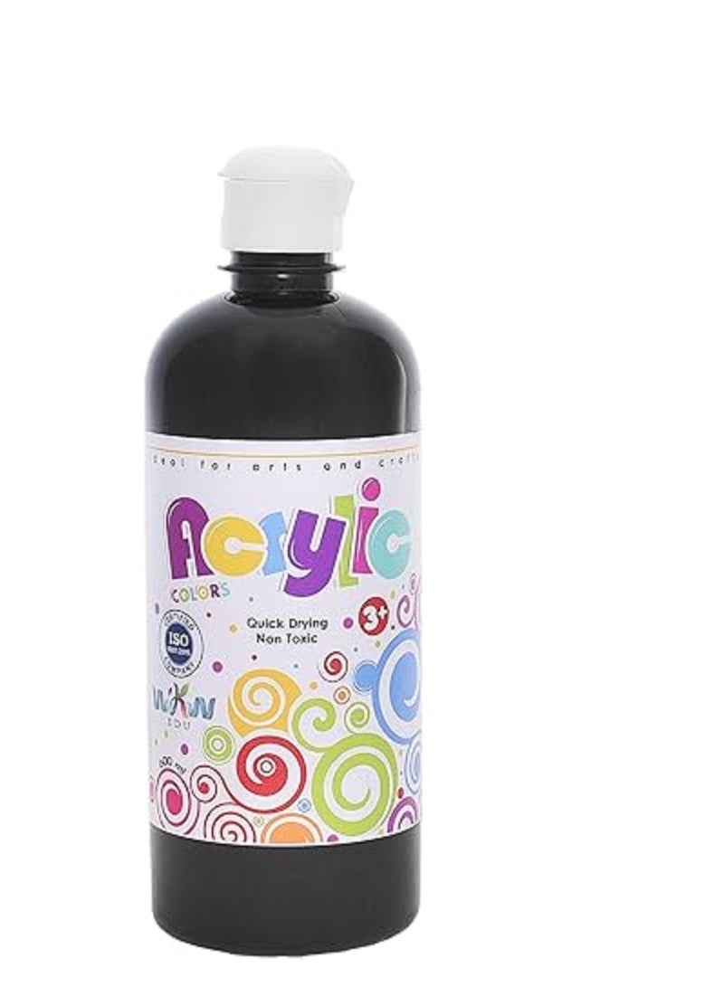 Acrylic Paints for Professional Painting, Art, Beginner Artists, Rock, Wood, and Canvas, 600ml Black - Image 1