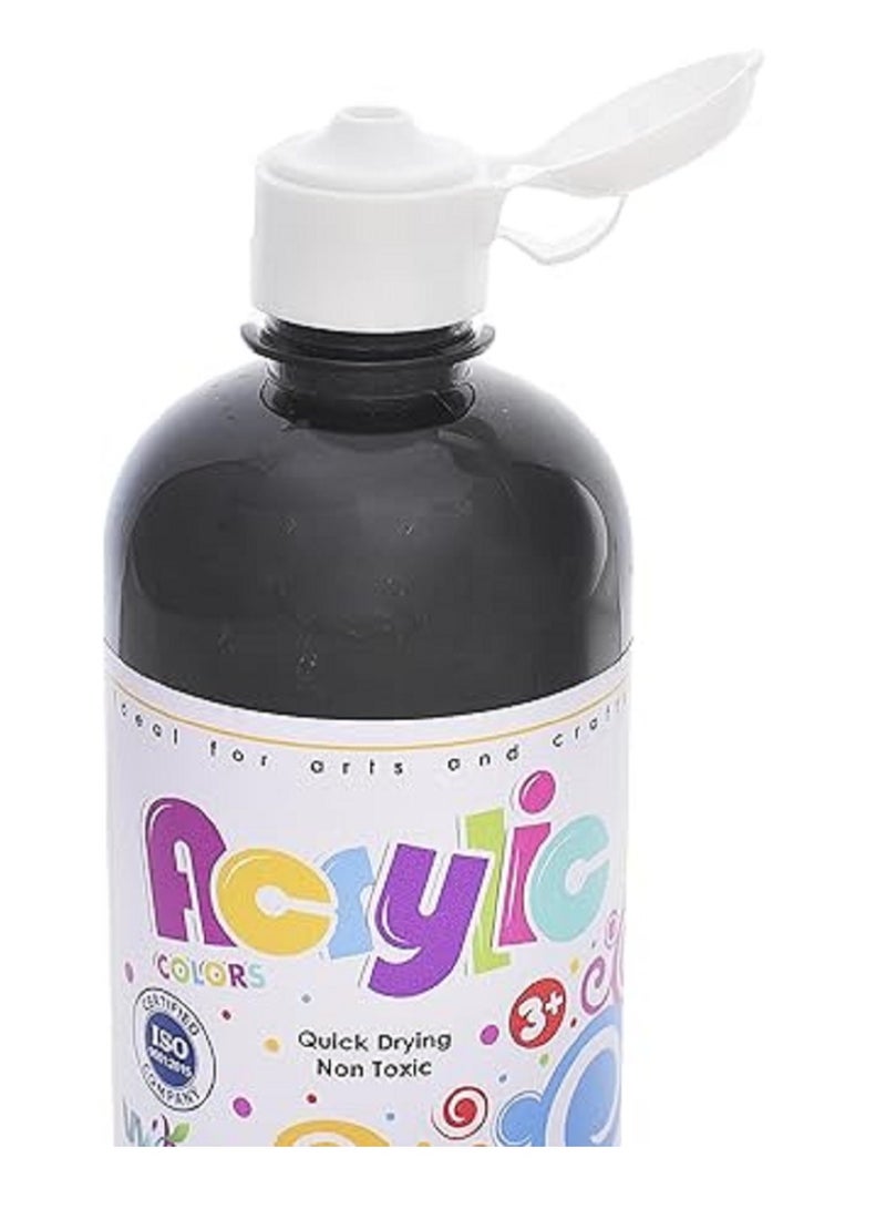 Acrylic Paints for Professional Painting, Art, Beginner Artists, Rock, Wood, and Canvas, 600ml Black - Image 2