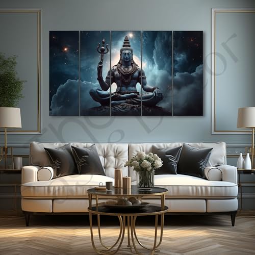 The Castle Decor Lord Shiva painting with frame Big Size 27x48 Wall art for living room,Bedroom,Drawing room,Hotels-Wooden Framed-656 - Image 2