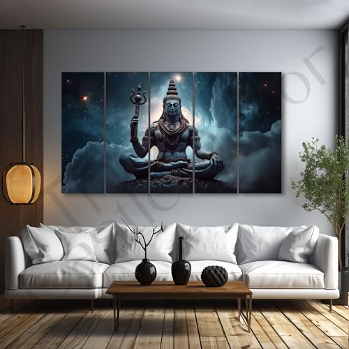 The Castle Decor Lord Shiva painting with frame Big Size 27x48 Wall art for living room,Bedroom,Drawing room,Hotels-Wooden Framed-656 - Image 1