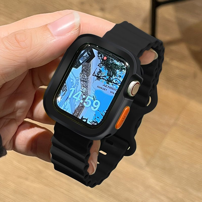 Army Green Alfa Green Silicone Band Case Cover For Apple Watch 42mm - Image 3