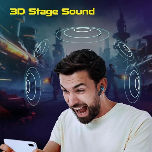 Crossbeats كروس بيتس فيوري ماكس سماعات الألعاب اللاسلكية داخل الأذن | 100 ساعة وقت التشغيل سماعات بلوتوث | أضواء RGB | BT v5.4 | 30 مللي ثانية زمن استجابة منخفض | صوت محيطي 360° | مسرح صوت ثلاثي الأبعاد | 6 ميكروفونات مع تقنية ENC الذكية | وضعي EQ مزدوج (أسود) - Image 3