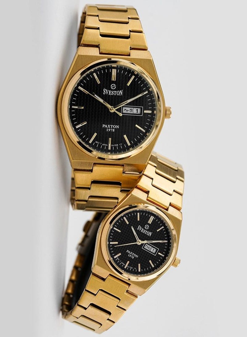 Sveston Paxton Analog Quartz Black Dial Stainless Steel Couple Set Watch - Image 2