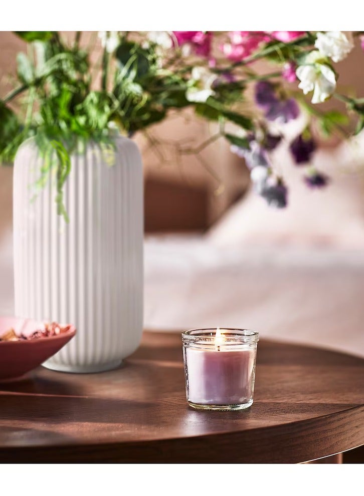 EVER SHINE Scented candle in glass, Sweet pea/purple 20 hr - Image 3