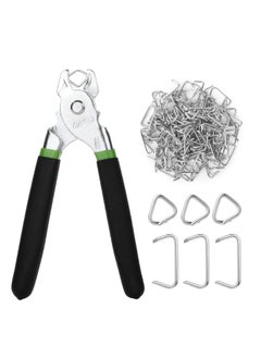 SYOSI Hog Ring Pliers Kit 300 Pack 3/4 Inch Galvanized Rings With 1 Pliers And For Fencing Automotive Upholstery  - Image 1