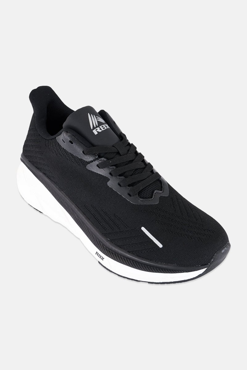 RBX Men Brand Logo Lace Up Running Shoes, Black - Image 1