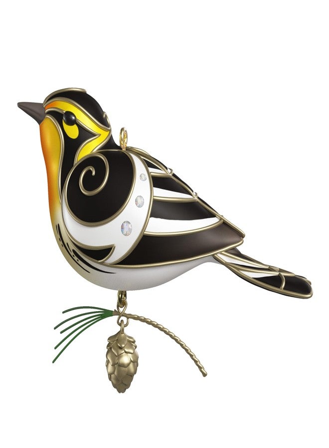 Hallmark Keepsake Christmas Ornament 2025, The Beauty of Birds Blackburnian Warbler, Gifts for Nature Lovers - Image 1