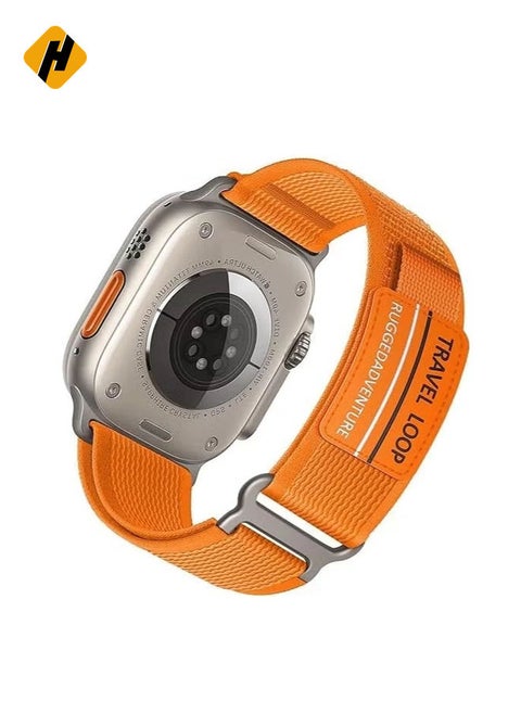 Modified Nylon Strap Compatible with Apple watch Series Ultra 2 | 9 | 8 Ultra | 8 | 7 | 6, 49/45/44/42 mm, Breathable Nylon Strap with Buckle adhesive closing