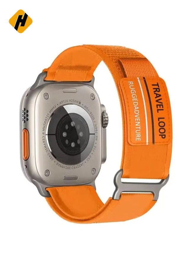 Modified Nylon Strap Compatible with Apple watch Series Ultra 2 | 9 | 8 Ultra | 8 | 7 | 6, 49/45/44/42 mm, Breathable Nylon Strap with Buckle adhesive closing