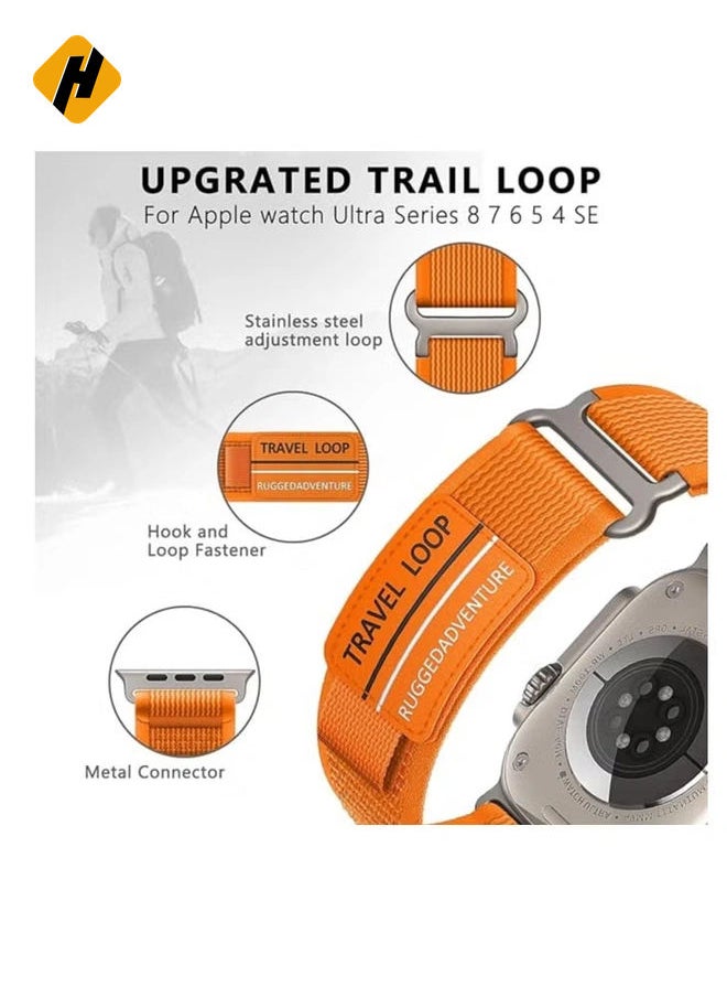 Modified Nylon Strap Compatible with Apple watch Series Ultra 2 | 9 | 8 Ultra | 8 | 7 | 6, 49/45/44/42 mm, Breathable Nylon Strap with Buckle adhesive closing