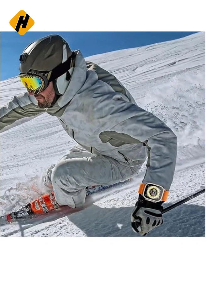 Modified Nylon Strap Compatible with Apple watch Series Ultra 2 | 9 | 8 Ultra | 8 | 7 | 6, 49/45/44/42 mm, Breathable Nylon Strap with Buckle adhesive closing