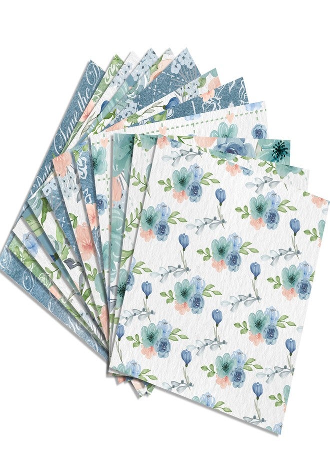 JOINFANXIN Vintage Watercolor Blue Roses Scrapbook Paper Pad,24 Pcs Pattern Double-Sided Decopodge Paper,Cardstock Paper for Scrapbooking DIY Decorative Background Cardmaking Supplies Craft Paper - Image 3