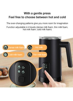 ET-LIFE 4-in-1 Hot & Cold Electric Milk Frother 160ml, Milk Warmer Coffee Milk Heater 350ml 400W FG-M01 Black  - Image 5