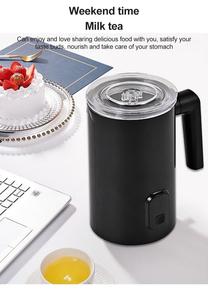 ET-LIFE 4-in-1 Hot & Cold Electric Milk Frother 160ml, Milk Warmer Coffee Milk Heater 350ml 400W FG-M01 Black  - Image 3