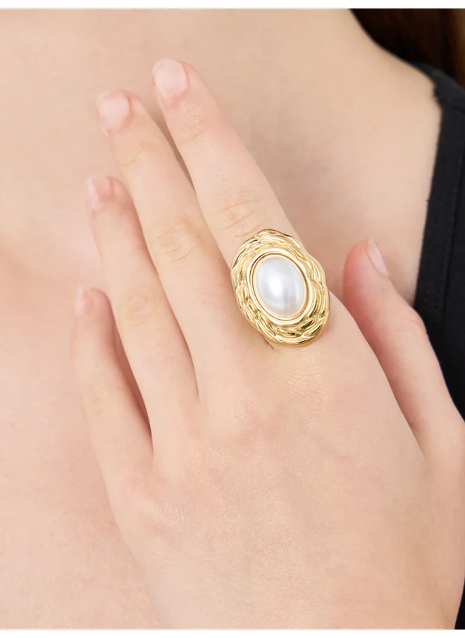 ستايلي Styli Embellished Faux Pearl Ring