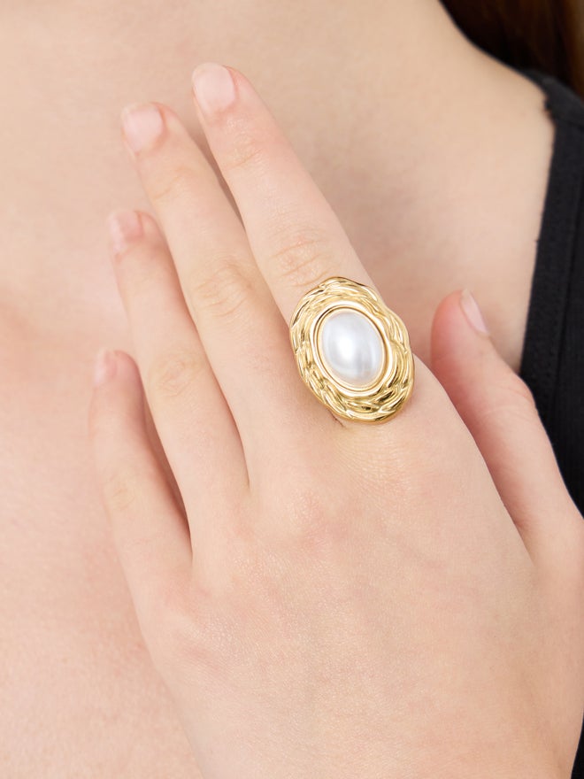 Styli Styli Embellished Faux Pearl Ring  - Image 1