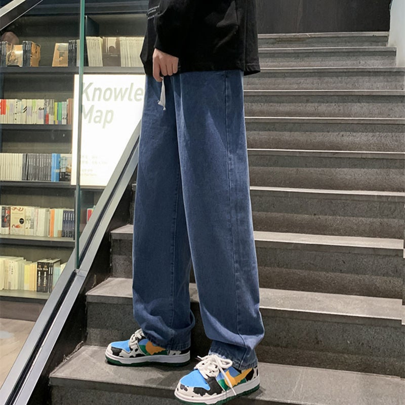 American Style High Street Yellow Mud Dyed Vintage Jeans Men'S And Women'S Summer Loose Straight Wide Leg Pants Instagram Style Trendy Brand Long Pants - Image 3