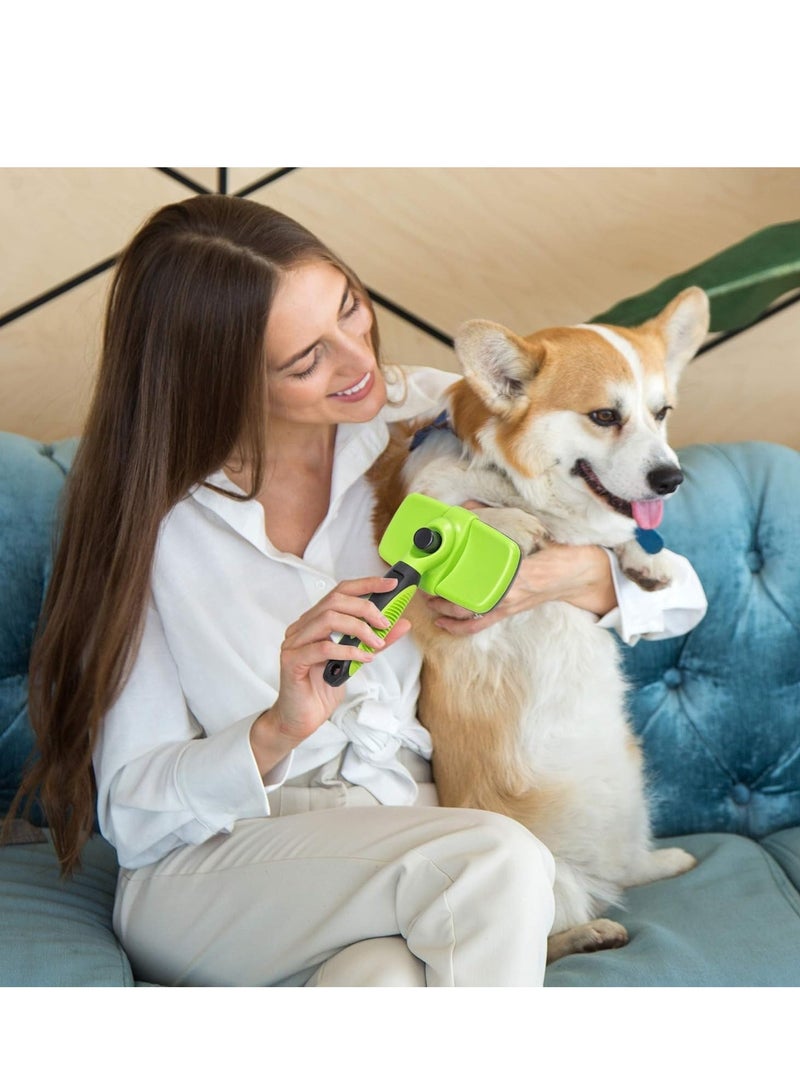 فرشاة تنظيف ذاتية للكلاب والقطط - وظيفة بنقرة واحدة، مزيل شعر لطيف وفعال للحيوانات الأليفة الصغيرة والمتوسطة والكبيرة، فرشاة للعناية بالحيوانات الأليفة، أداة إزالة التشابك، فرشاة لفك التشابك، شعيرات ناعمة للبشرة الحساسة، فرشاة شعر احترافية للحيوانات الأليفة ذرف وإزالة الفراء - Image 2