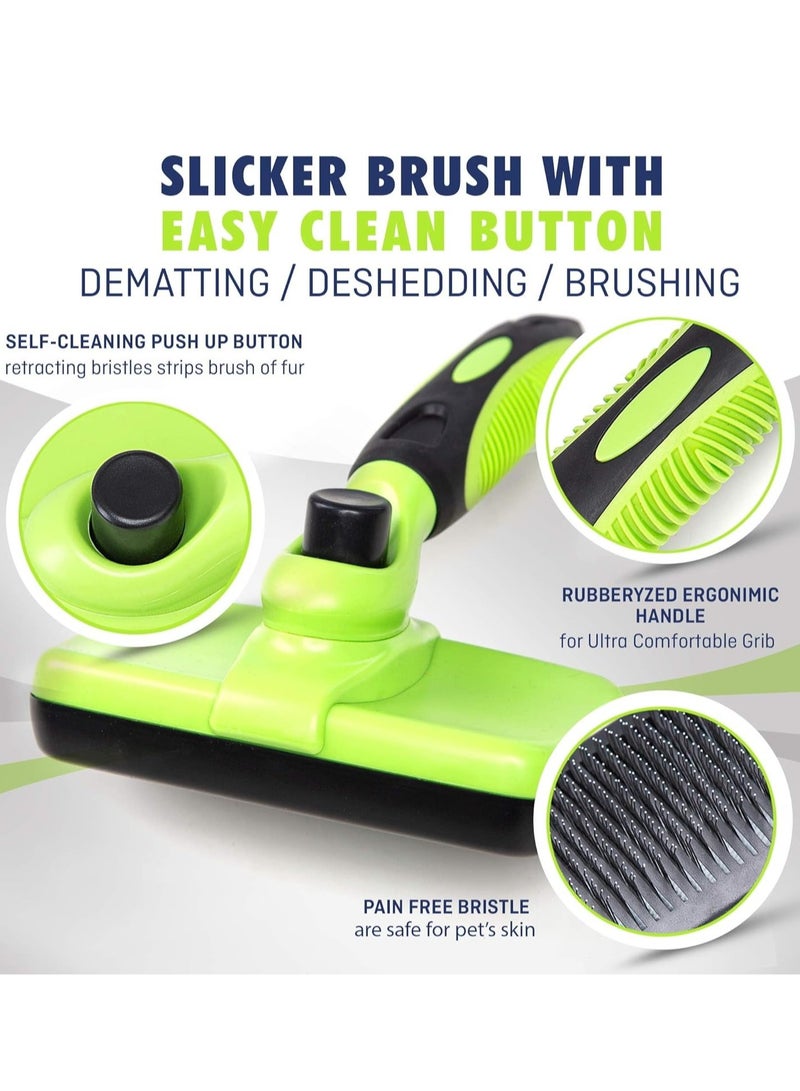فرشاة تنظيف ذاتية للكلاب والقطط - وظيفة بنقرة واحدة، مزيل شعر لطيف وفعال للحيوانات الأليفة الصغيرة والمتوسطة والكبيرة، فرشاة للعناية بالحيوانات الأليفة، أداة إزالة التشابك، فرشاة لفك التشابك، شعيرات ناعمة للبشرة الحساسة، فرشاة شعر احترافية للحيوانات الأليفة ذرف وإزالة الفراء - Image 4