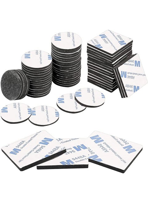 promass 60 PCS Double Sided Foam Tape, Strong Sticky Pads, Mounting Adhesive Tape for Holding Soundproof Pads Picture Light Hooks (Squares+Rounds)