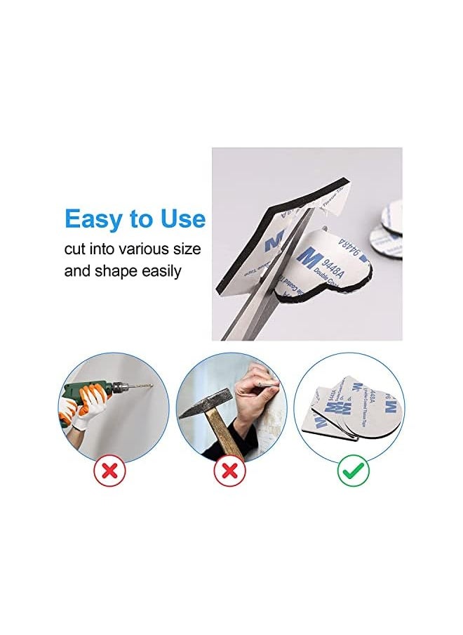 promass 60 PCS Double Sided Foam Tape, Strong Sticky Pads, Mounting Adhesive Tape for Holding Soundproof Pads Picture Light Hooks (Squares+Rounds)